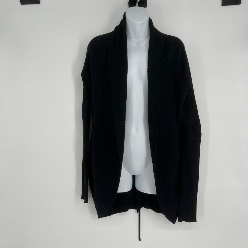 Lululemon‎ Black Drawstring Ruched Back Open Cardigan Size 6